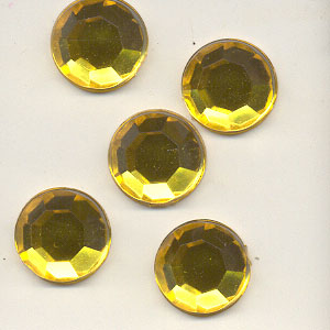 Stick-On Acrylic stones - 11mm round, topaz