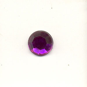 Stick-On Acrylic stones - 11mm round, amethyst