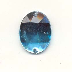 Sew-on acrylic stones - 15x20mm - Oval - Aqua