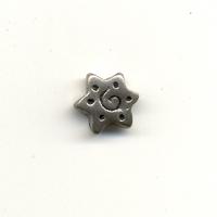 11mm silver plated metal star bead