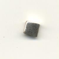 9mm silver plated square flattie metal bead