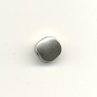 9mm silver plated round flattie metal bead