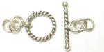 Bali silver toggle clasp 11x20mm