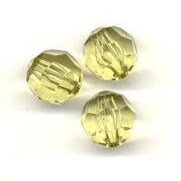 12mm faceted plastic bead - Olive Green