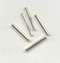 Long glass bugle beads 3x30mm - Silver