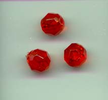 Red 8mm faceted plastic bead