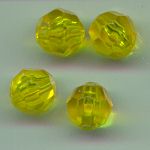 Yellow 8mm faceted plastic bead
