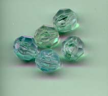 Aqua blue 8mm faceted plastic bead