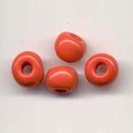 Orange macram? beads, opaque