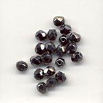 Faceted glass beads - 4mm -Gunmetal