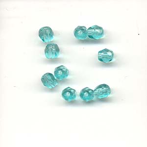 Faceted glass beads - 4mm - Turquoise