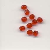 Faceted glass beads - 4mm - Red