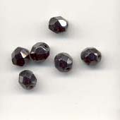 Faceted glass beads - 6mm - Gunmetal