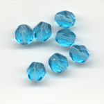Faceted glass beads - 6mm - Aqua