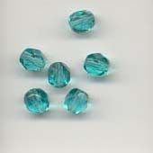 Faceted glass beads - 6mm - Turquoise