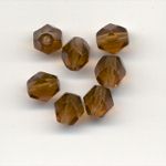 Faceted glass beads - 6mm - Brown