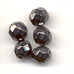 Faceted glass beads - 8mm - Gunmetal
