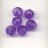 Purple  8mm faceted plastic bead