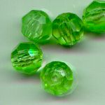 Green 10mm faceted plastic bead