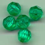Turquoise 10mm faceted plastic bead