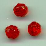 Red 10mm faceted plastic bead