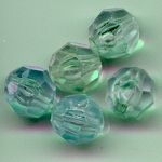 Turquoise blue 10mm faceted plastic bead