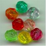 Mixed 10mm faceted plastic bead