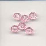 Light Pink 6mm faceted plastic bead