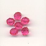 Dark Pink 6mm faceted plastic bead