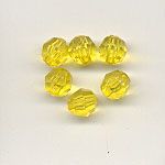 Yellow 6mm faceted plastic bead