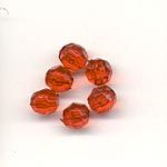 Coral 6mm faceted plastic bead