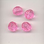 Dark Pink 10mm faceted plastic bead
