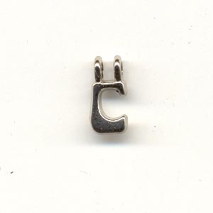 Carved Metal Alphabet Beads - C