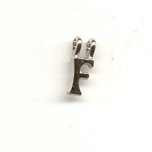 Carved Metal Alphabet Beads - F