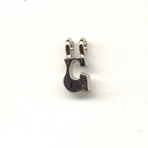 Carved Metal Alphabet Beads - G
