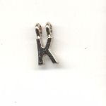 Carved Metal Alphabet Beads - K