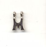 Carved Metal Alphabet Beads - M