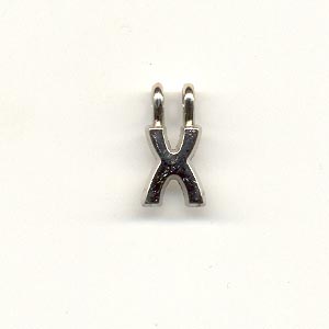 Carved Metal Alphabet Beads - X