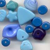 European Glass Beads - Opal Blue
