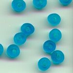 Frosted aqua drawn pony beads