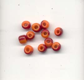 Orange/Rouge 5mm pony bead