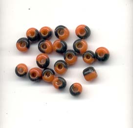 Noir/Orange 5mm pony bead