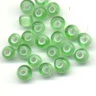 Vert Tilleul/Blanc mat Corniola 5mm pony bead