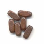 6x12mm Oval Cut Wooden bead - Brown