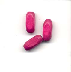 6x12mm Oval Cut Wooden bead - Cerise