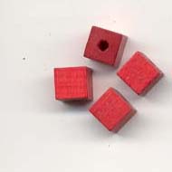 6mm Square Beads - Red