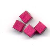 6mm Square Beads - Cerise