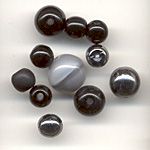 European Glass Beads - Black/Grey