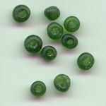 Frosted emerald drawn pony beads