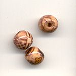 Decorated round wooden beads, 9mm: Light Brown